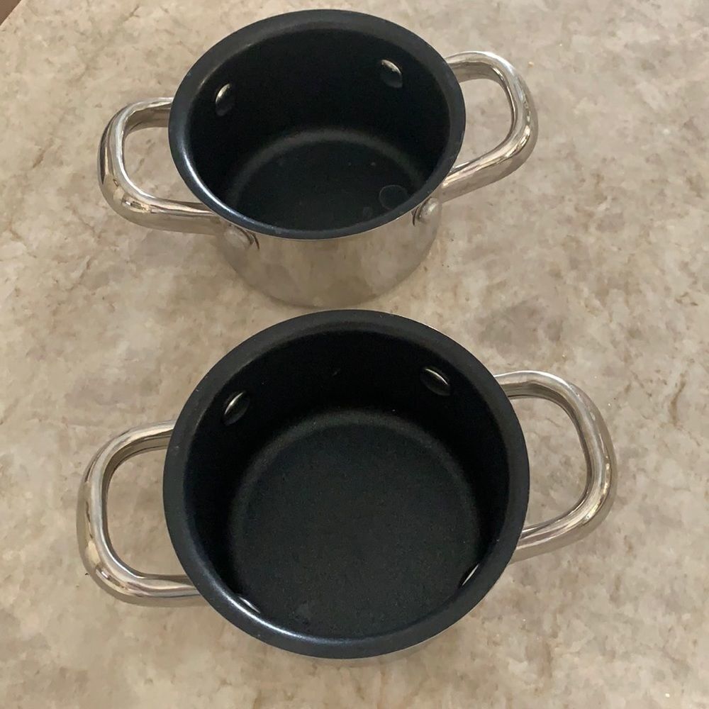 2 Stainless Steel Mini Saucepans